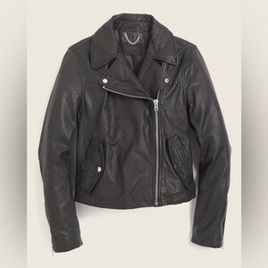 J. CREW COLLECTION Washed Leather Motorcycle Jacket XS
